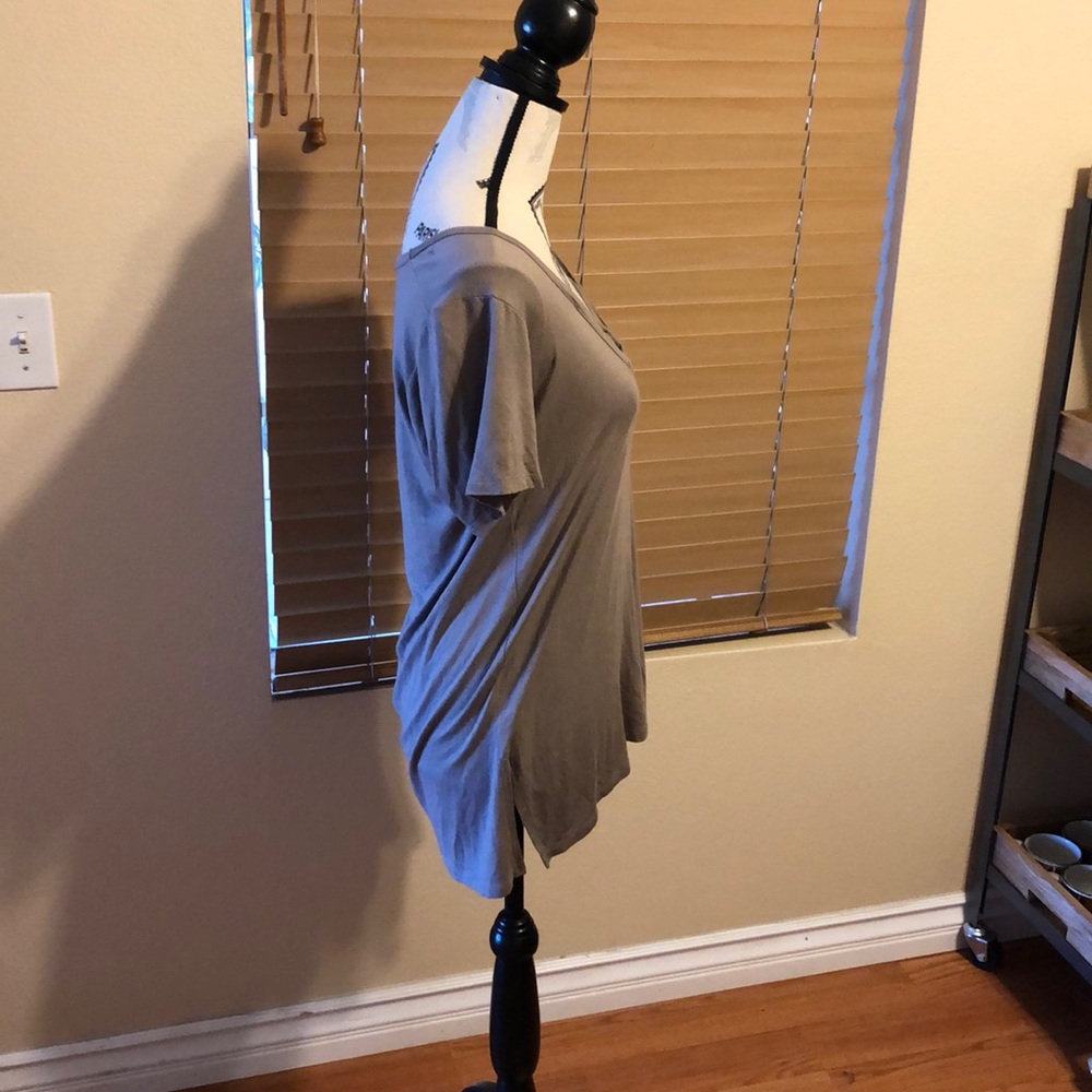 Forever 21 beige oversize cross cross t shirt S - Picture 4 of 5